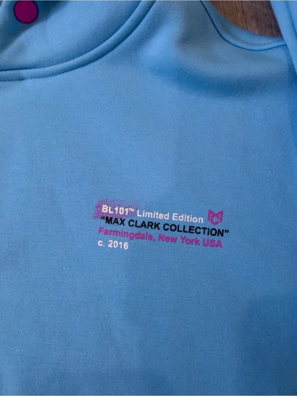 Time2Shine Kids Light Blue Graphic Hoodie with Pink Accents - Picture 4 of 4